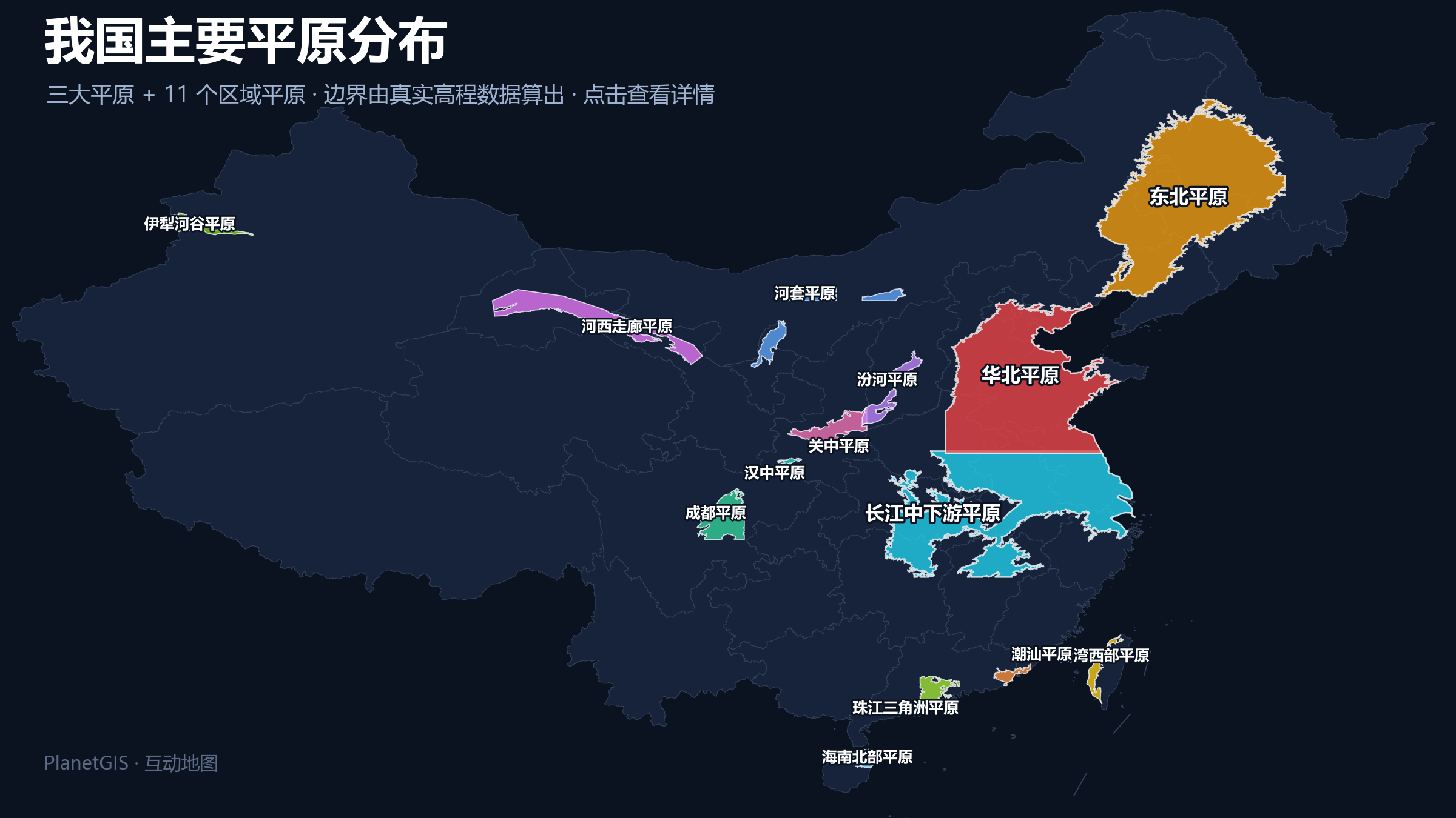 我国主要平原分布图